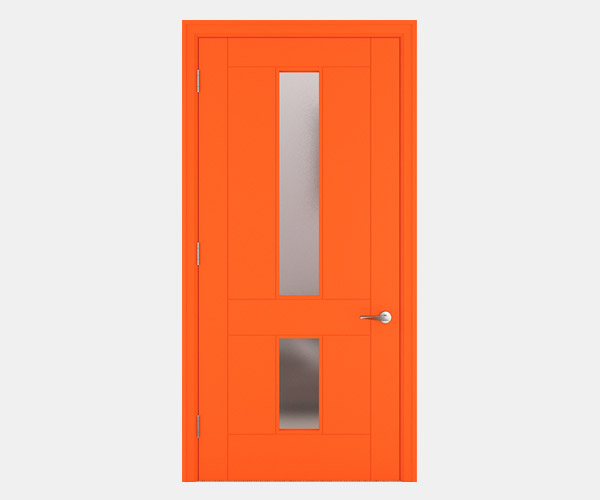 Shadbolt_Hatfield_lacquered_panelled_doors_with_glass_Orange_RAL_2005