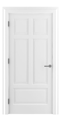 Shadbolt Timeless Type13 hardwood panelled door in RAL 9010 paint finish