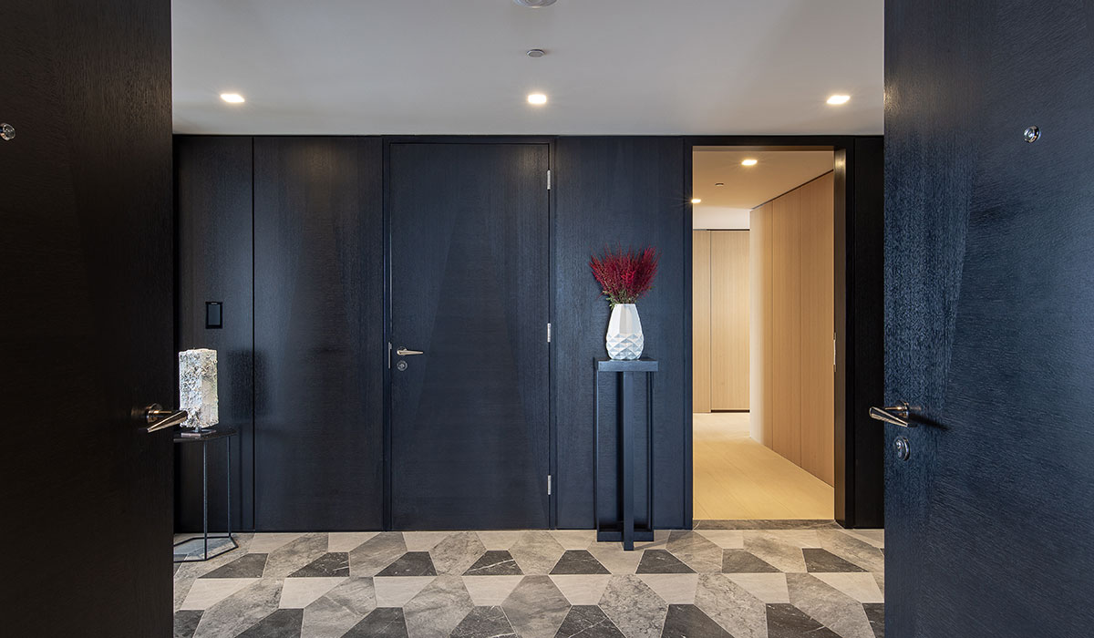 Shadbolt veneered panels, doors and PAS 24 doors at Centrepoint, London